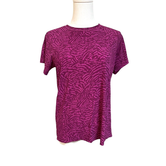 Athleta Purple Top Athletic Womens Sz XS Abstract Striped Print Stretch - Picture 1 of 8